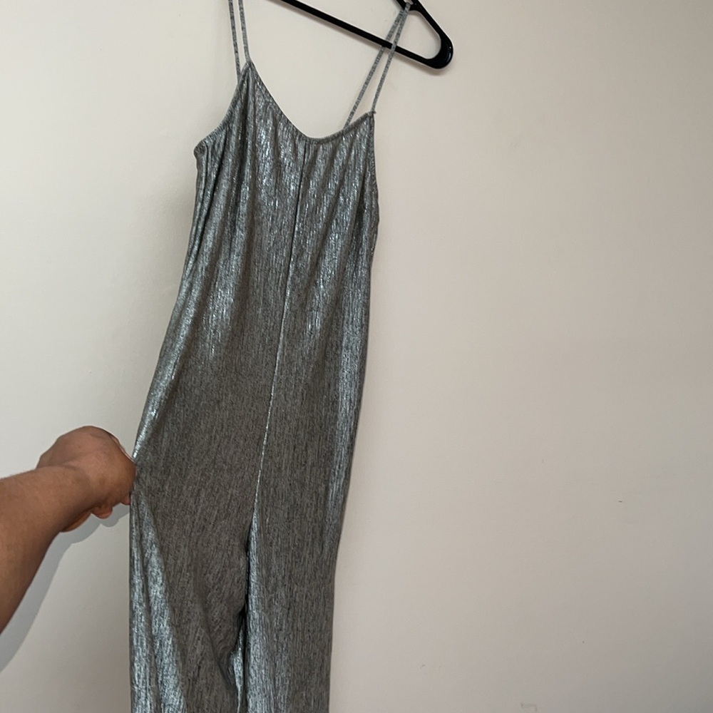Pull & Bear shiny metallic Jumpsuit overalls Sz S - Picture 9 of 17
